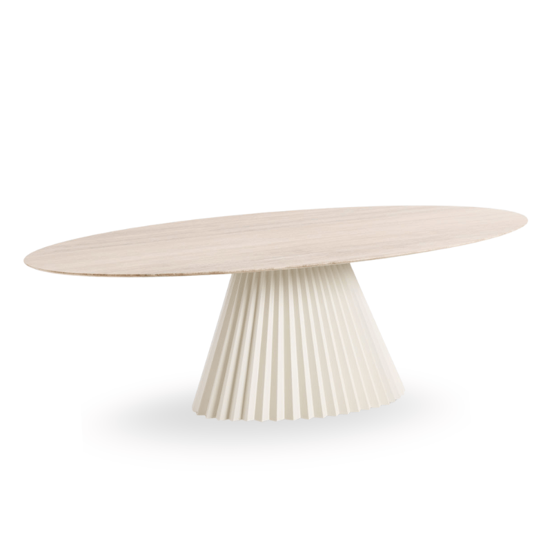 Plissé elliptical table