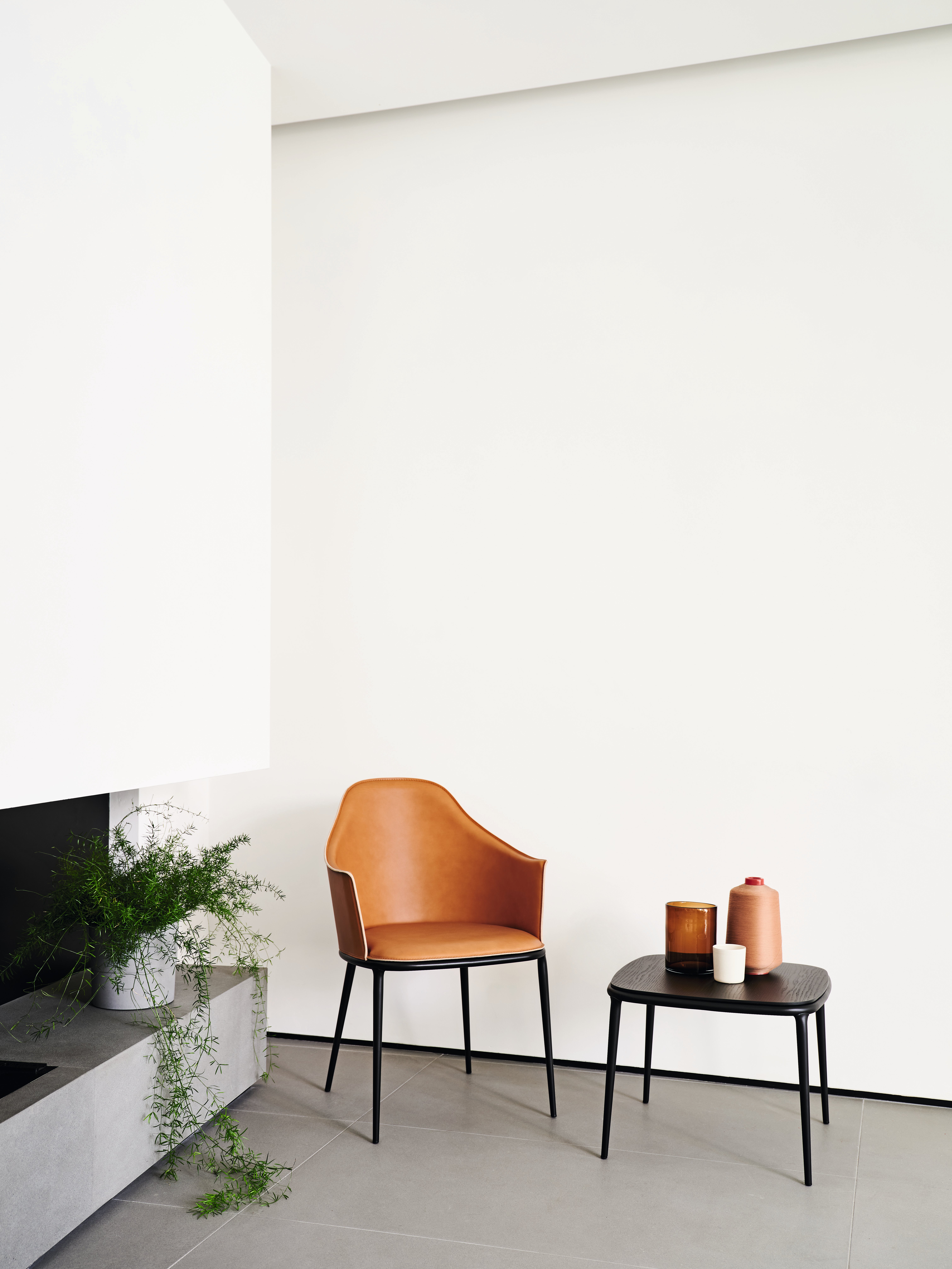 lea armchair in orange tuscan hide