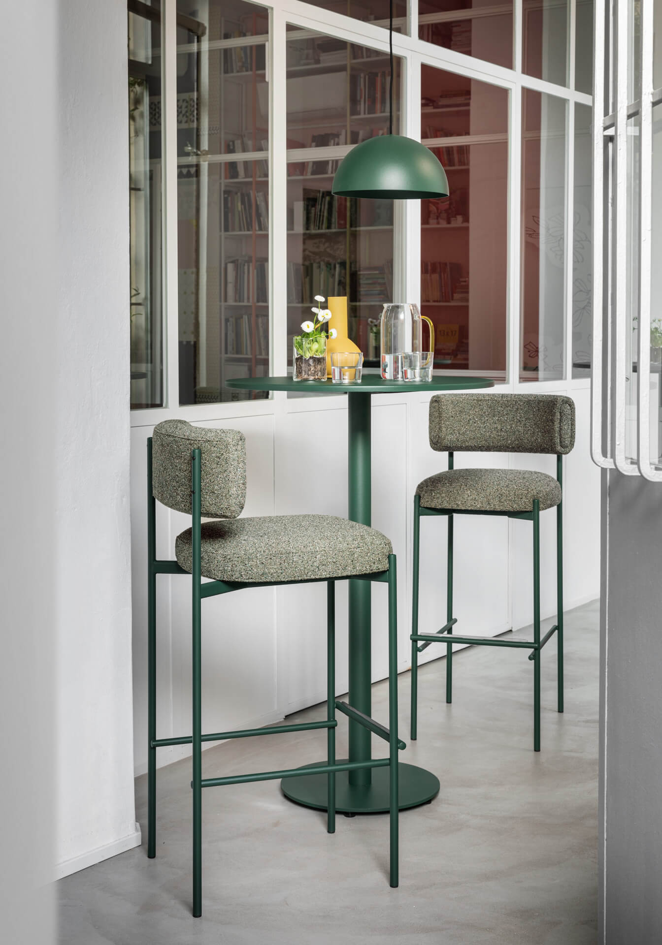 Amelie bar stools in green
