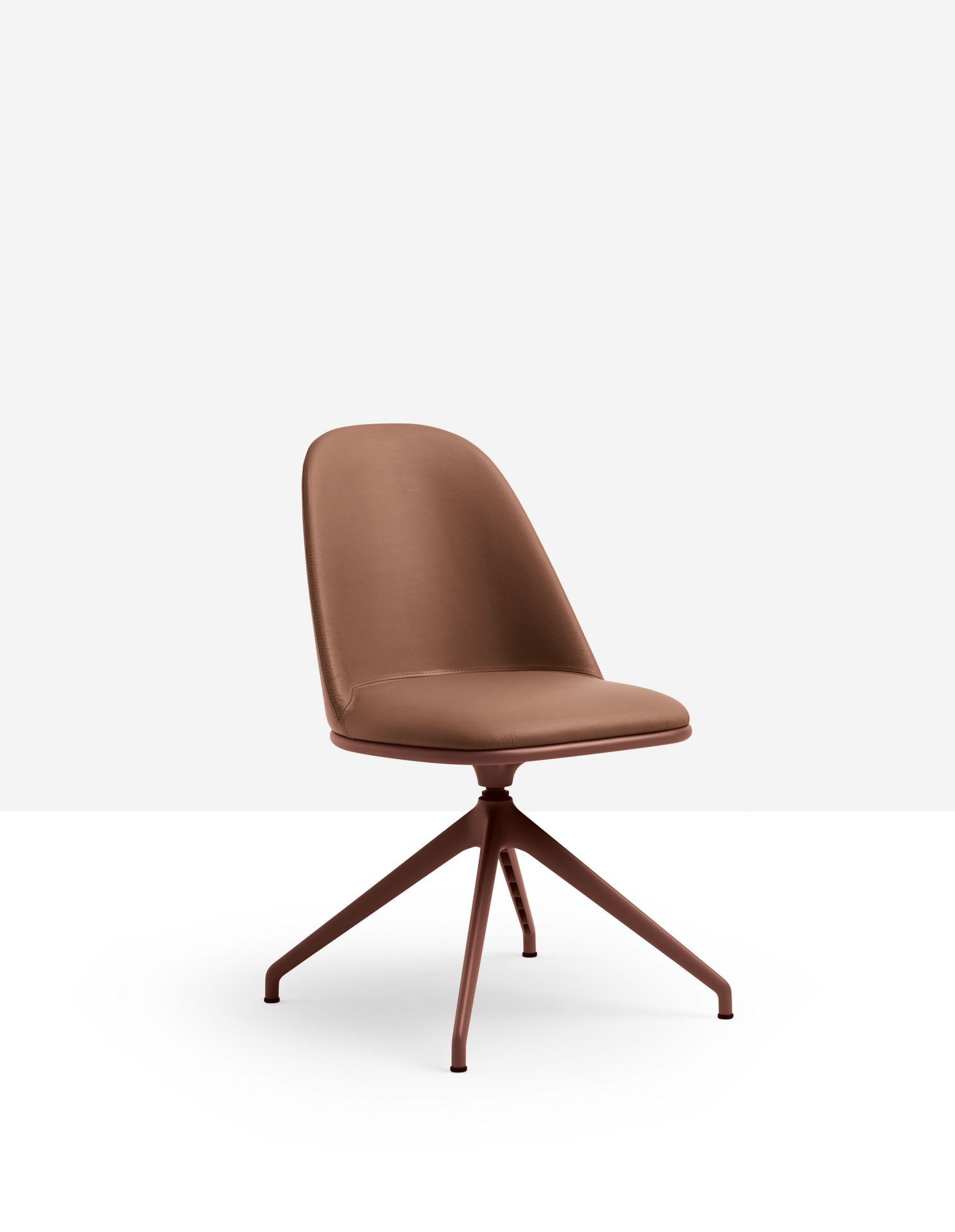 Lea chair on trestle in brown color
