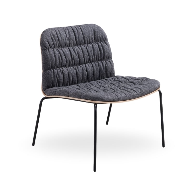 Liù lounge chair upholstered and with metal base