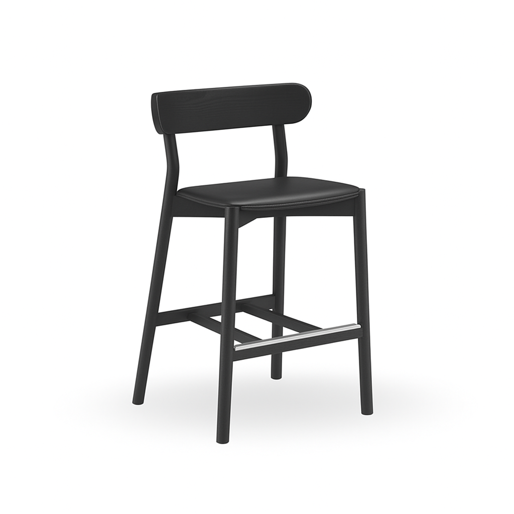Montera counterstool with hide cushion