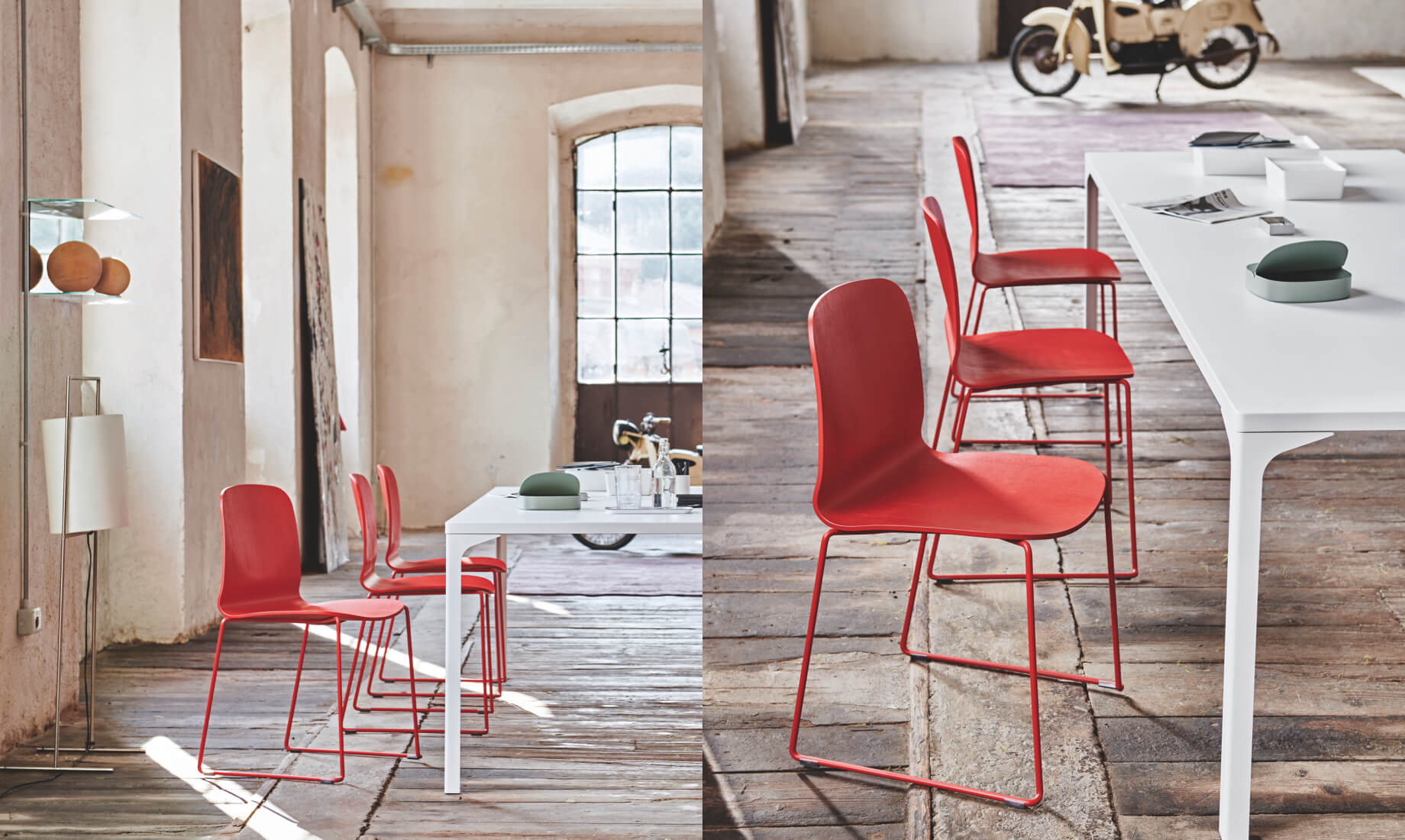 Liù chairs, Archirivolto design. Armando table, design Balutto Associati.