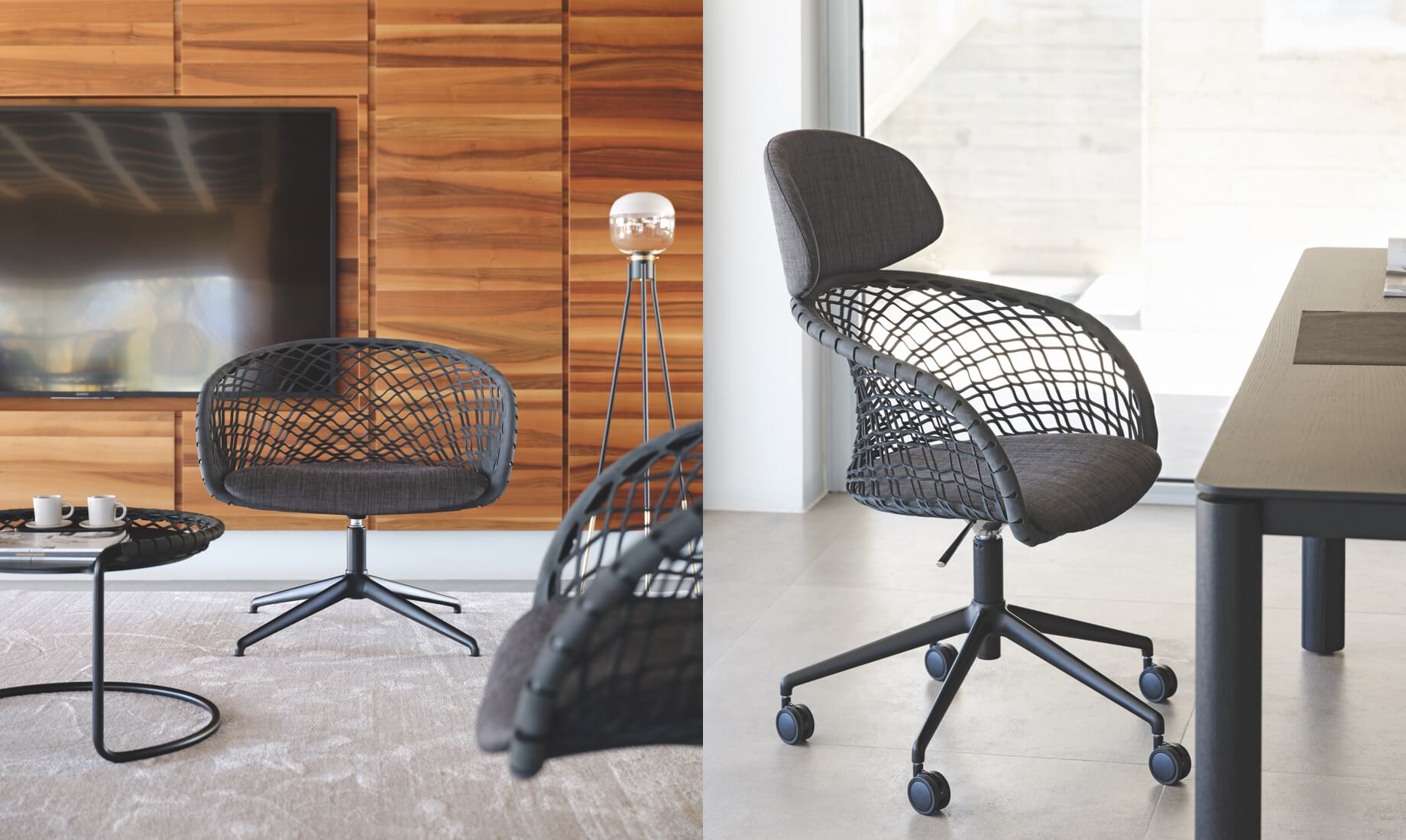 P47 lounge + executive chair, design Franco Poli.