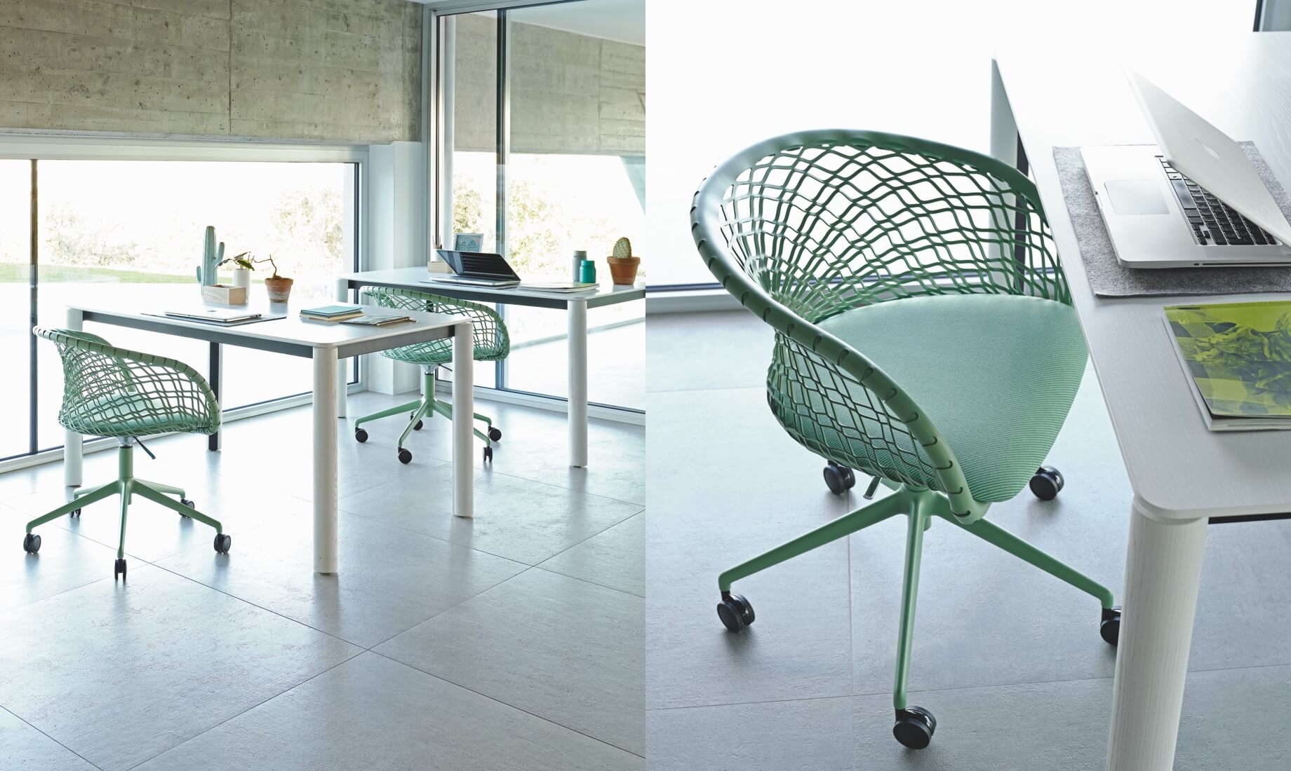 Chaise de bureau P47, design Franco Poli.