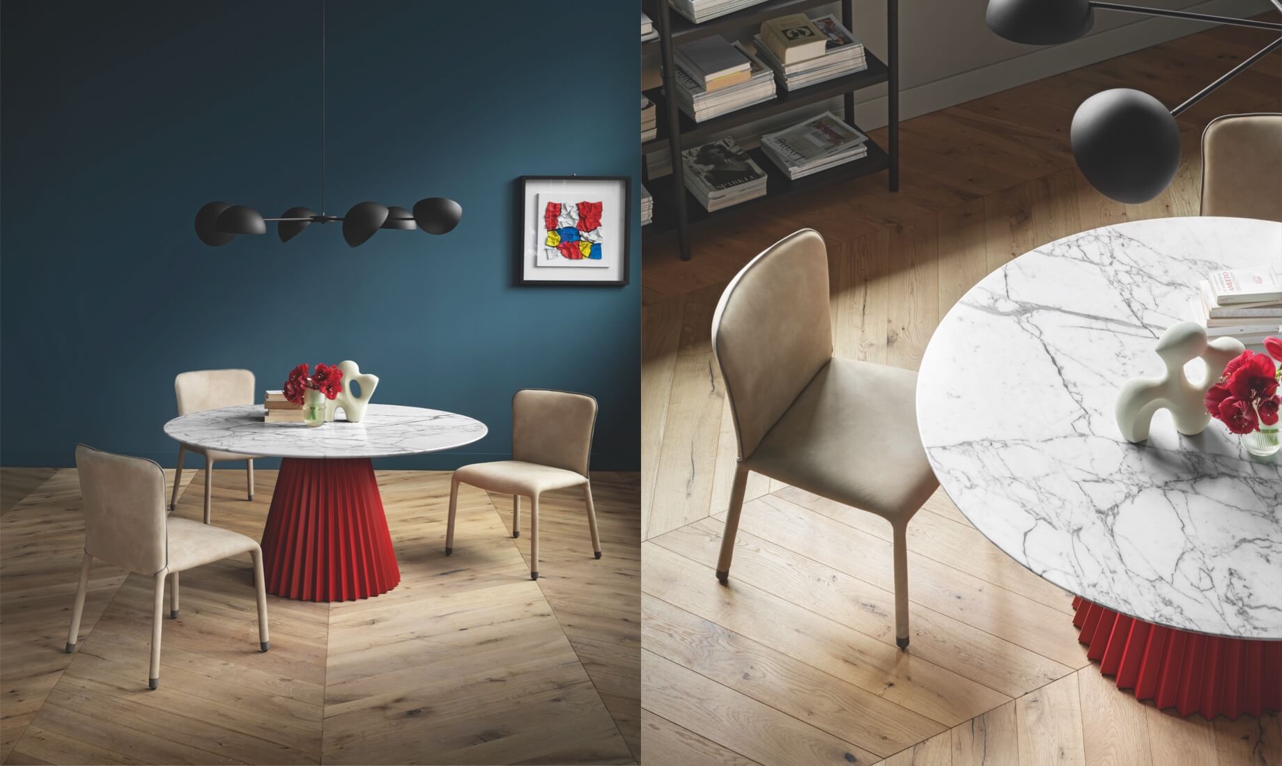 S1 chair and Plissé table, design Paola Navone.