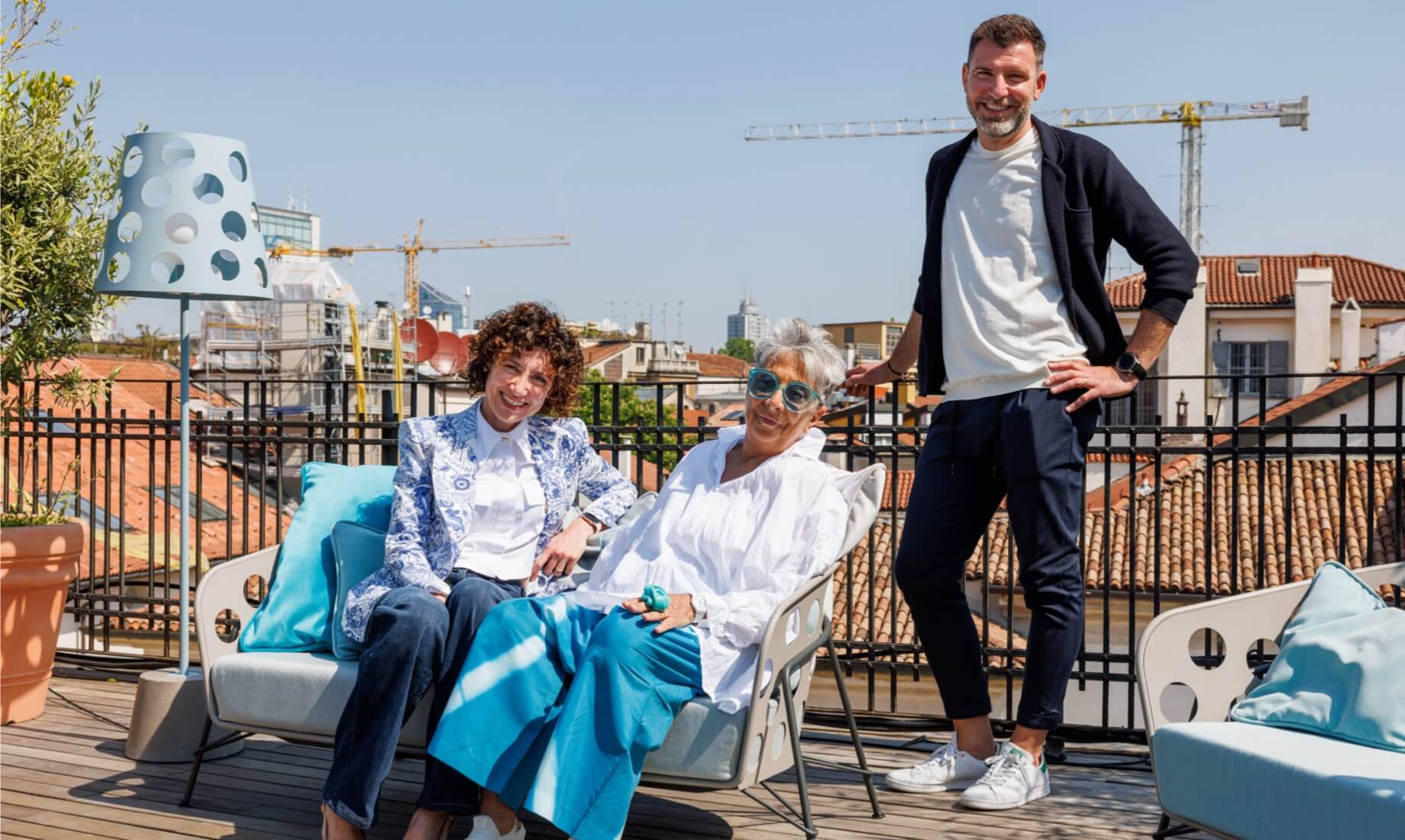 From left: Sales Manager Miriam Vernier, Designer Paola Navone, Production Manager Rudy Vernier.