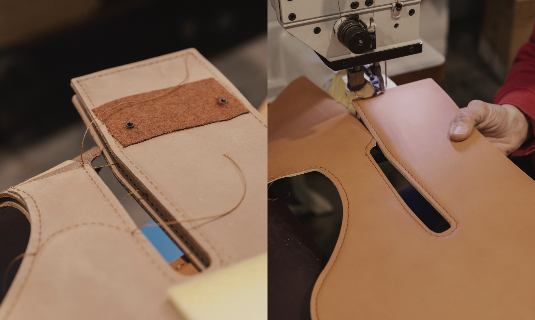 Production and manufacturing of Suite’s leather backrest.