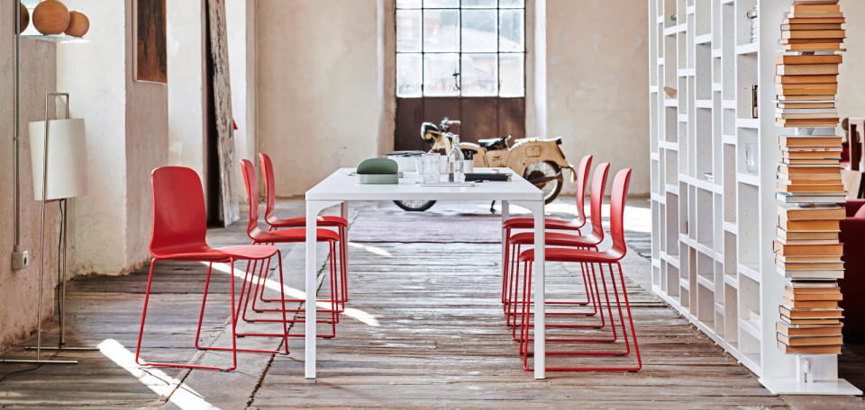 Table Armando en métal blanc