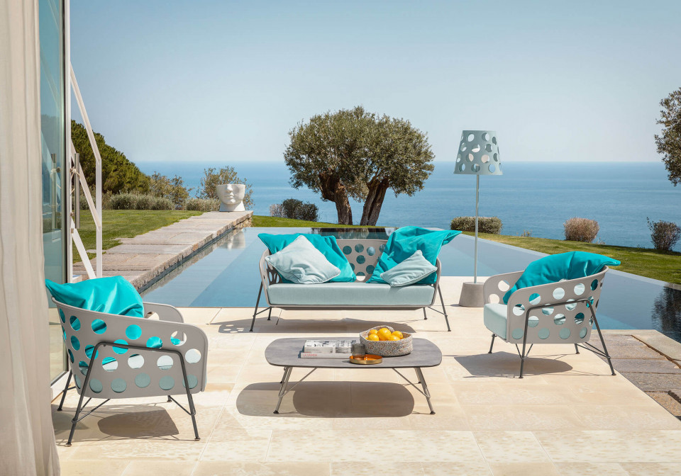 Bolle collection in light blue, design Paola Navone