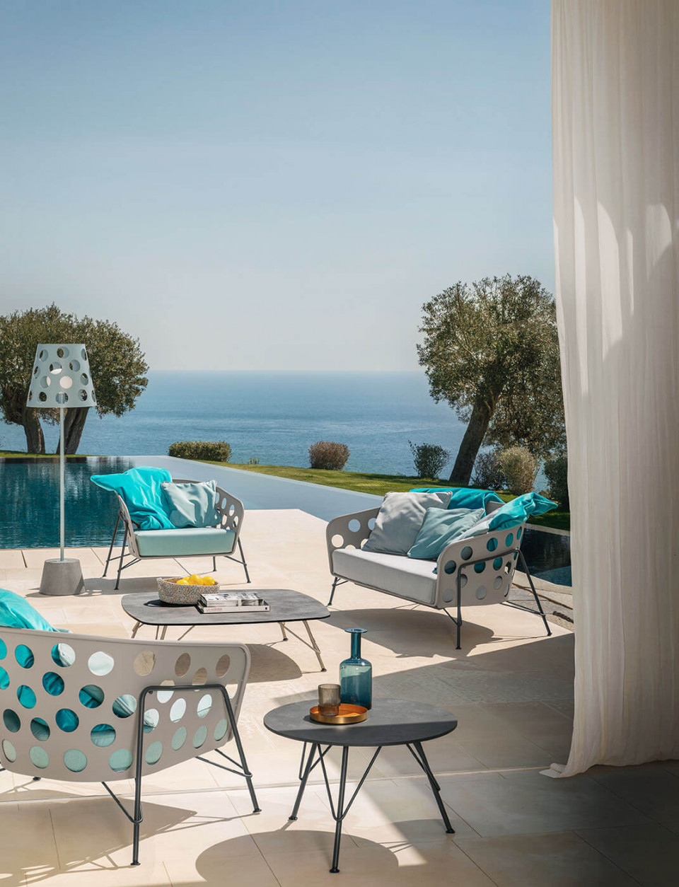 Bolle collection in light blue, design Paola Navone