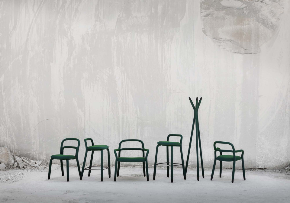 Collezione Pippi in tessuto uniform melange verde