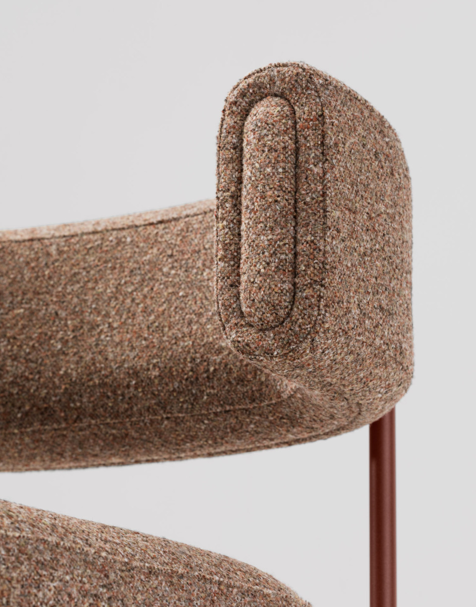 Amelie armchair in fabric design by Roberto Paoli for Midj