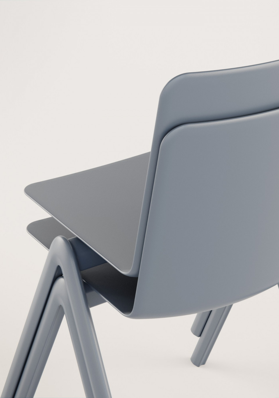 Chaise empilable Stack en polypropylene gris clair