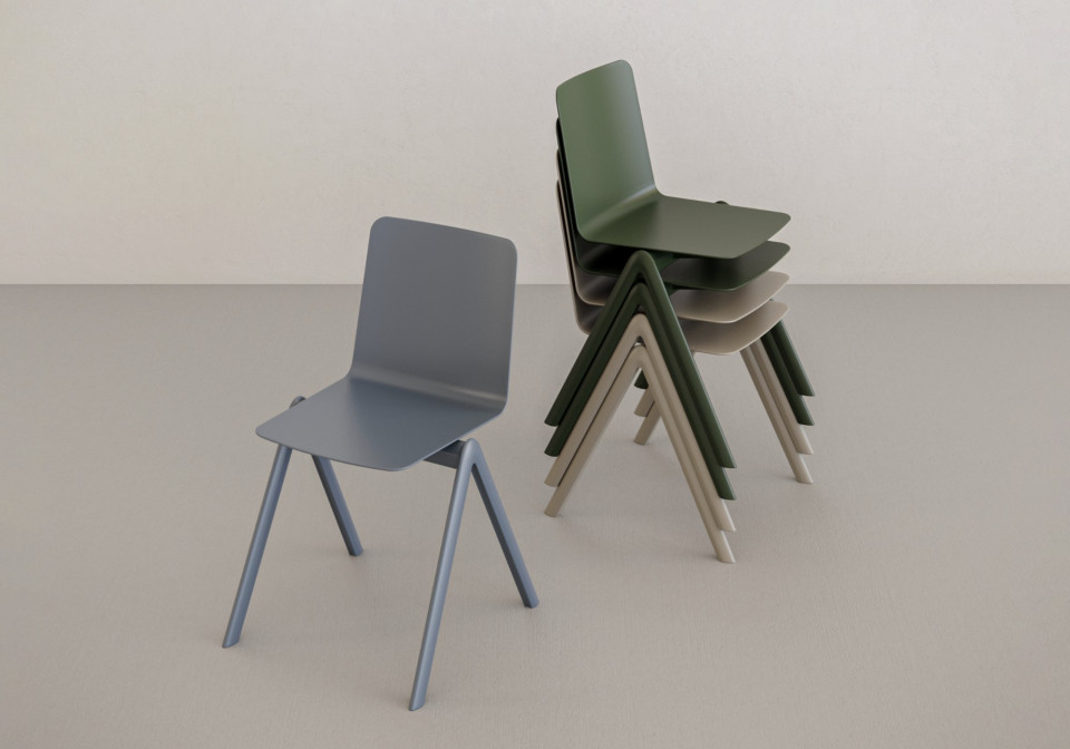 Sedia impilabile Stack in polipropilene grigio