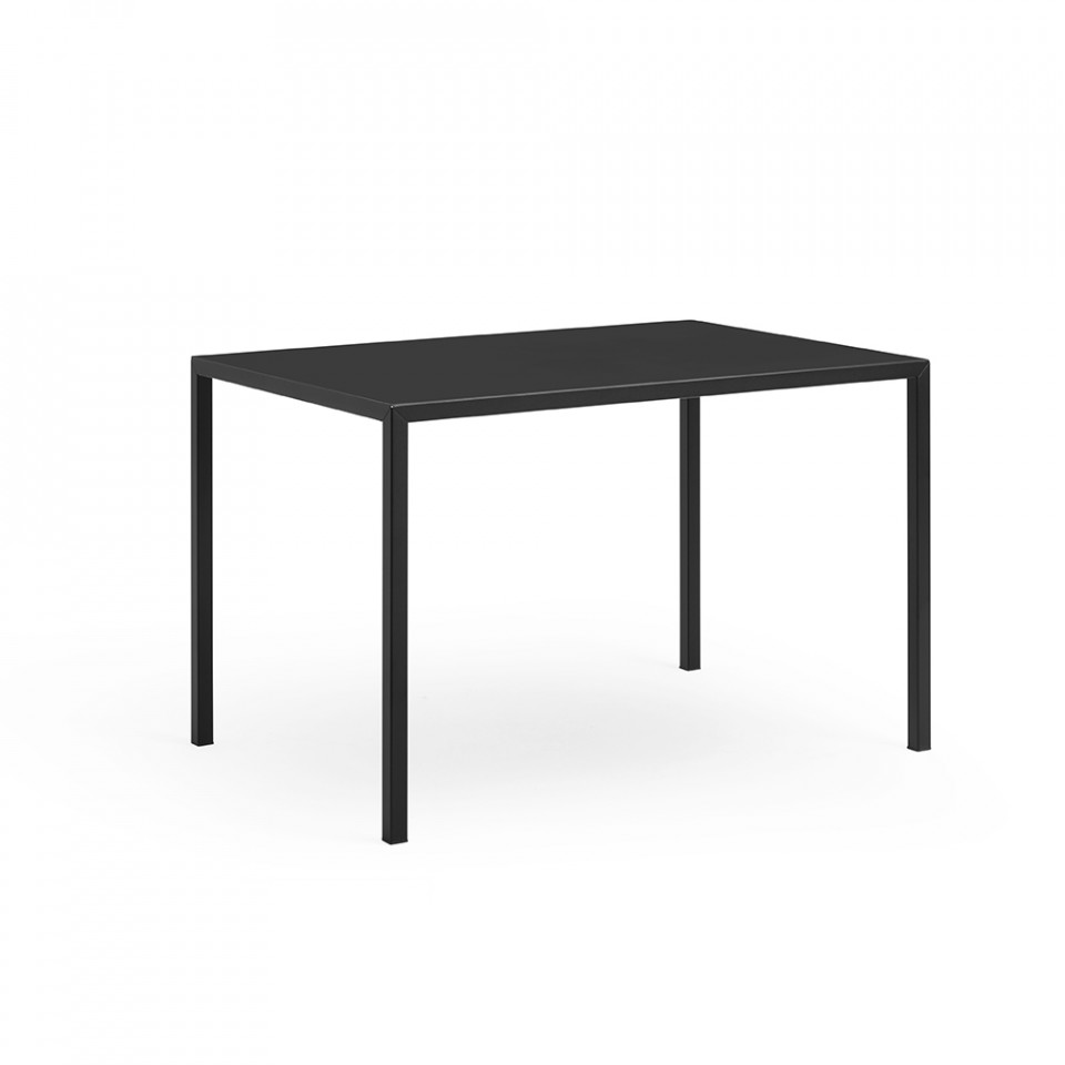 Table empilable Fold en noir, forme rectangulaire