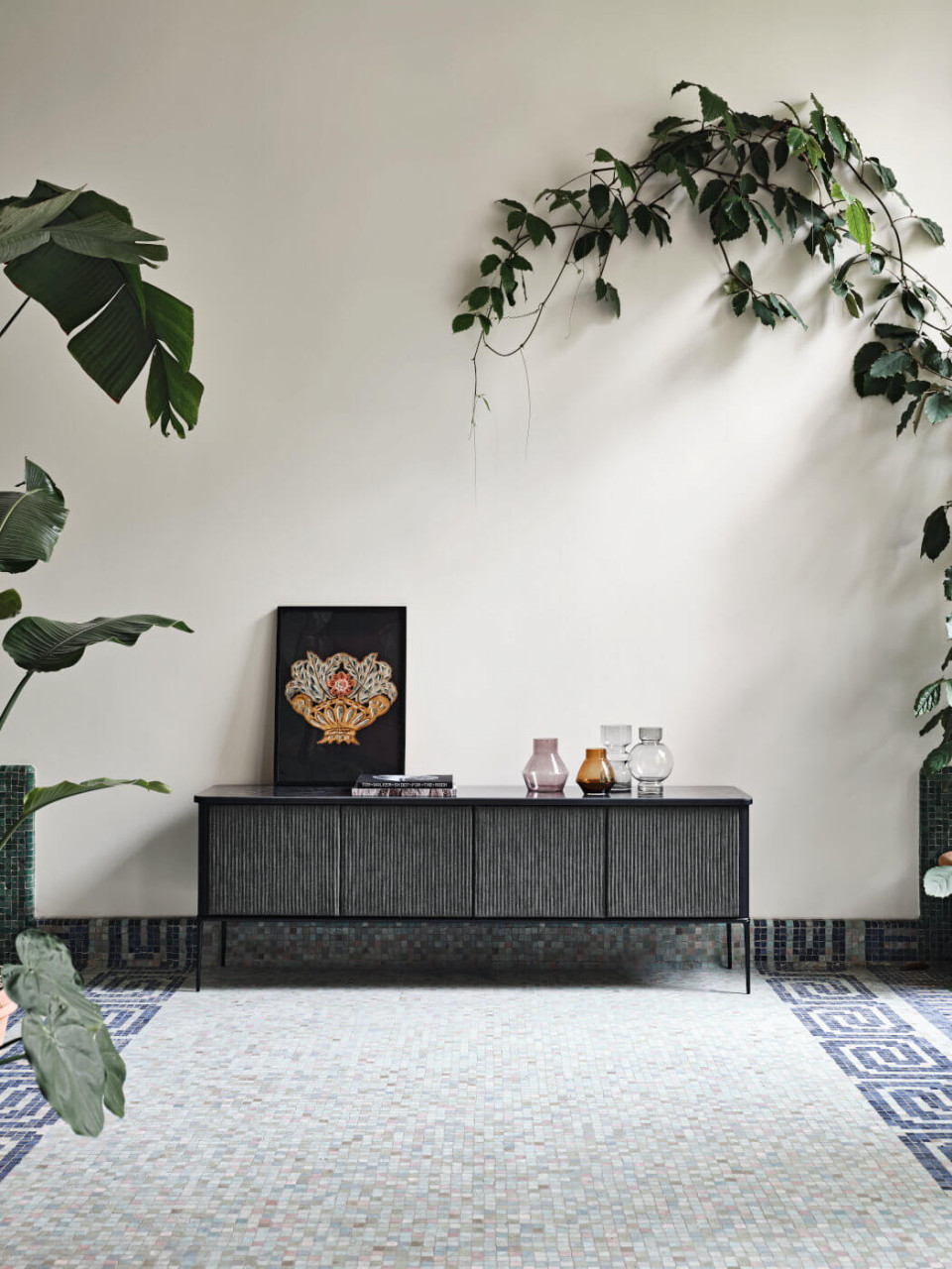 Black wooden Lea sideboard