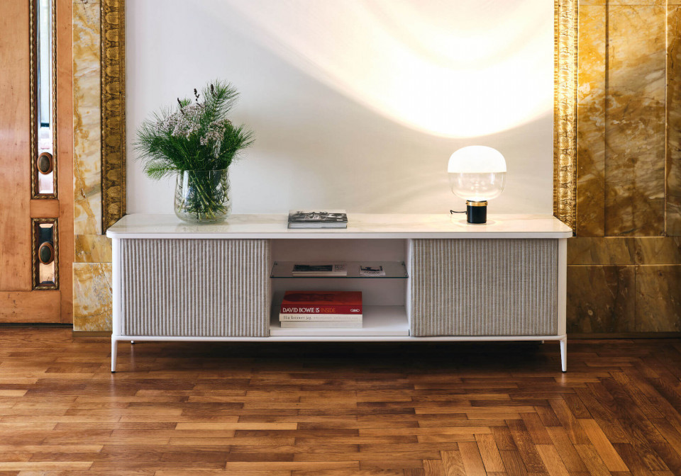 Madia Lea con altezza 55 cm in legno bianco