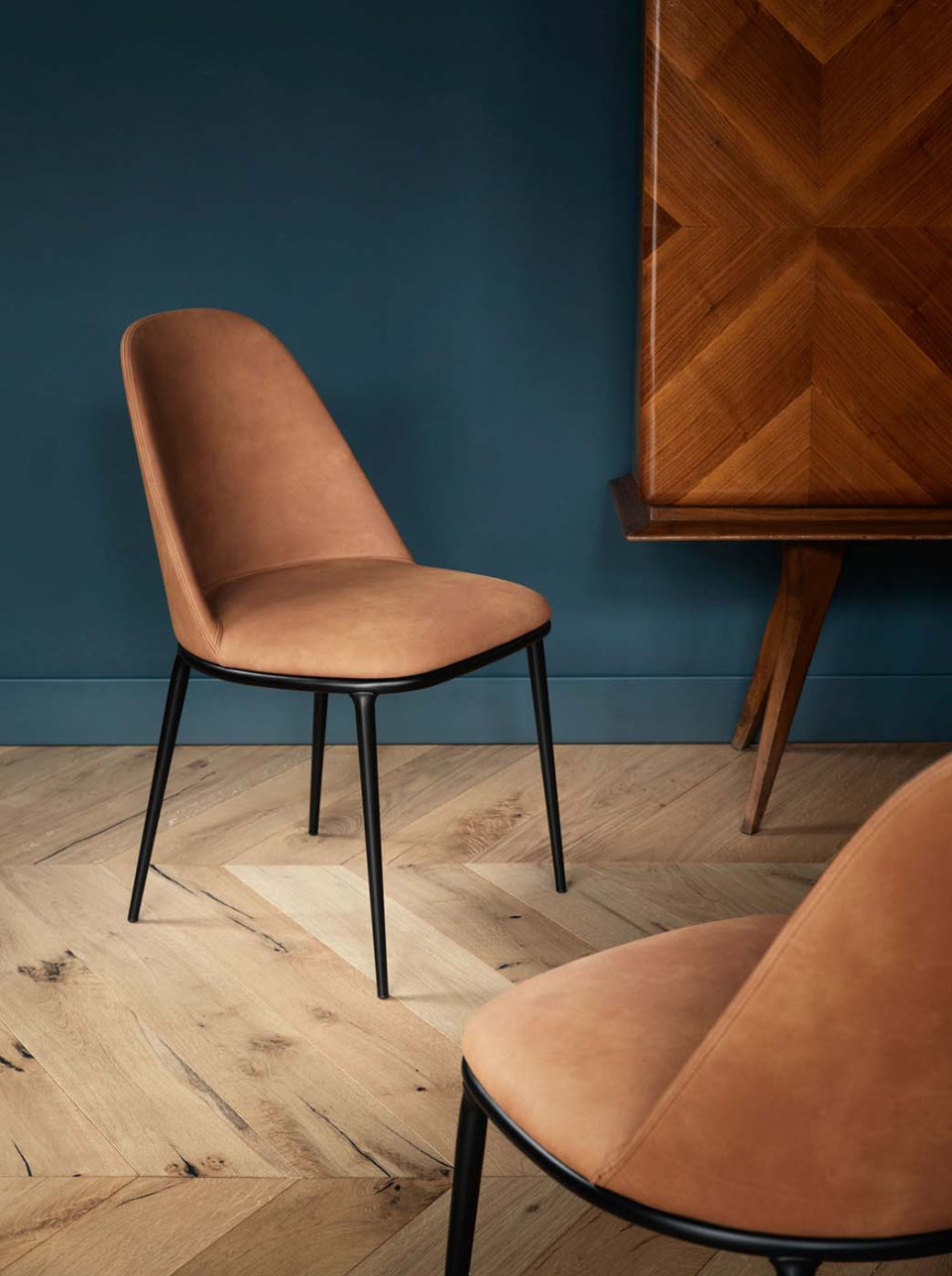 Lea chair with vintage leather upholstery