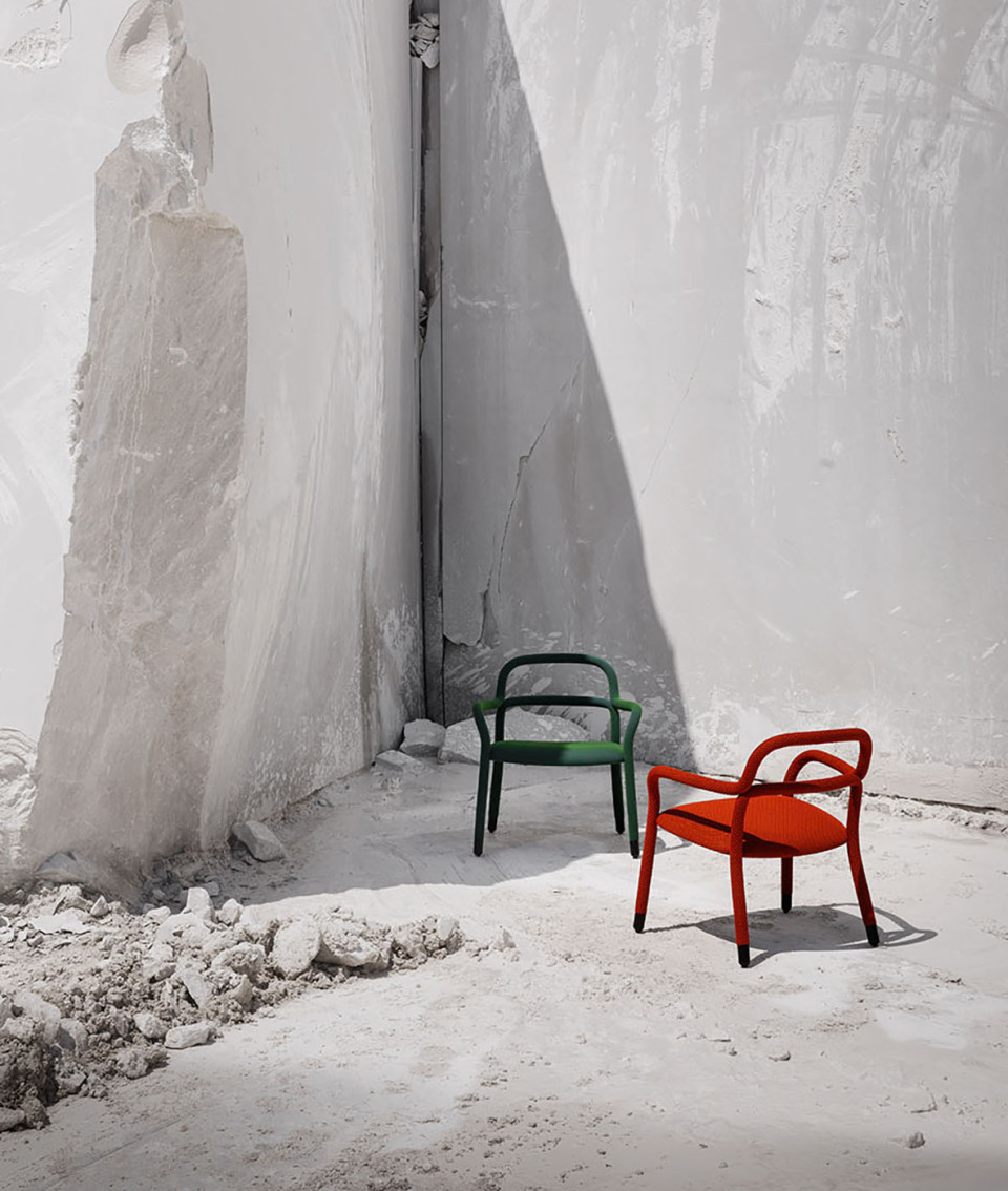 Pippi lounge in red and green