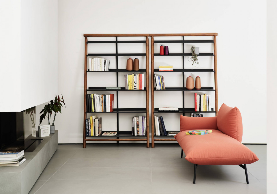 Libreria Suite in legno e metallo nero