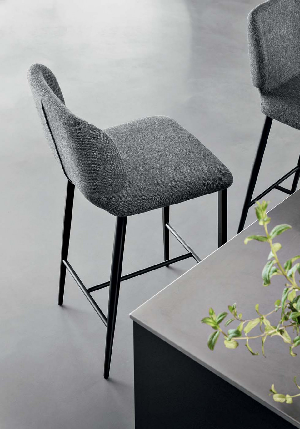 Wrap stool in grey fabric