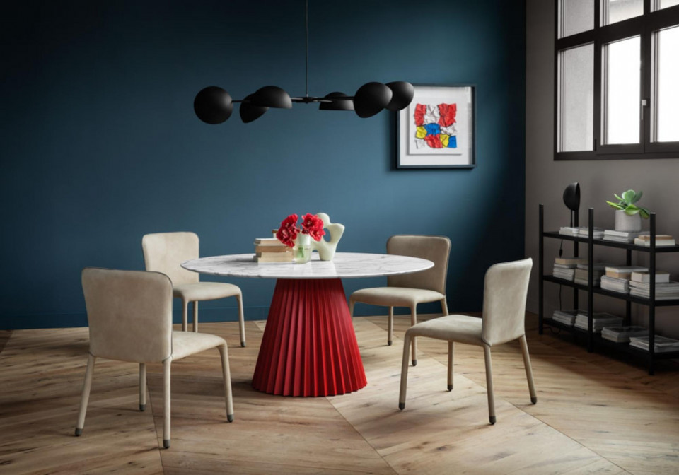 Plissé fixed table designed by Paola Navone by Midj In Italy