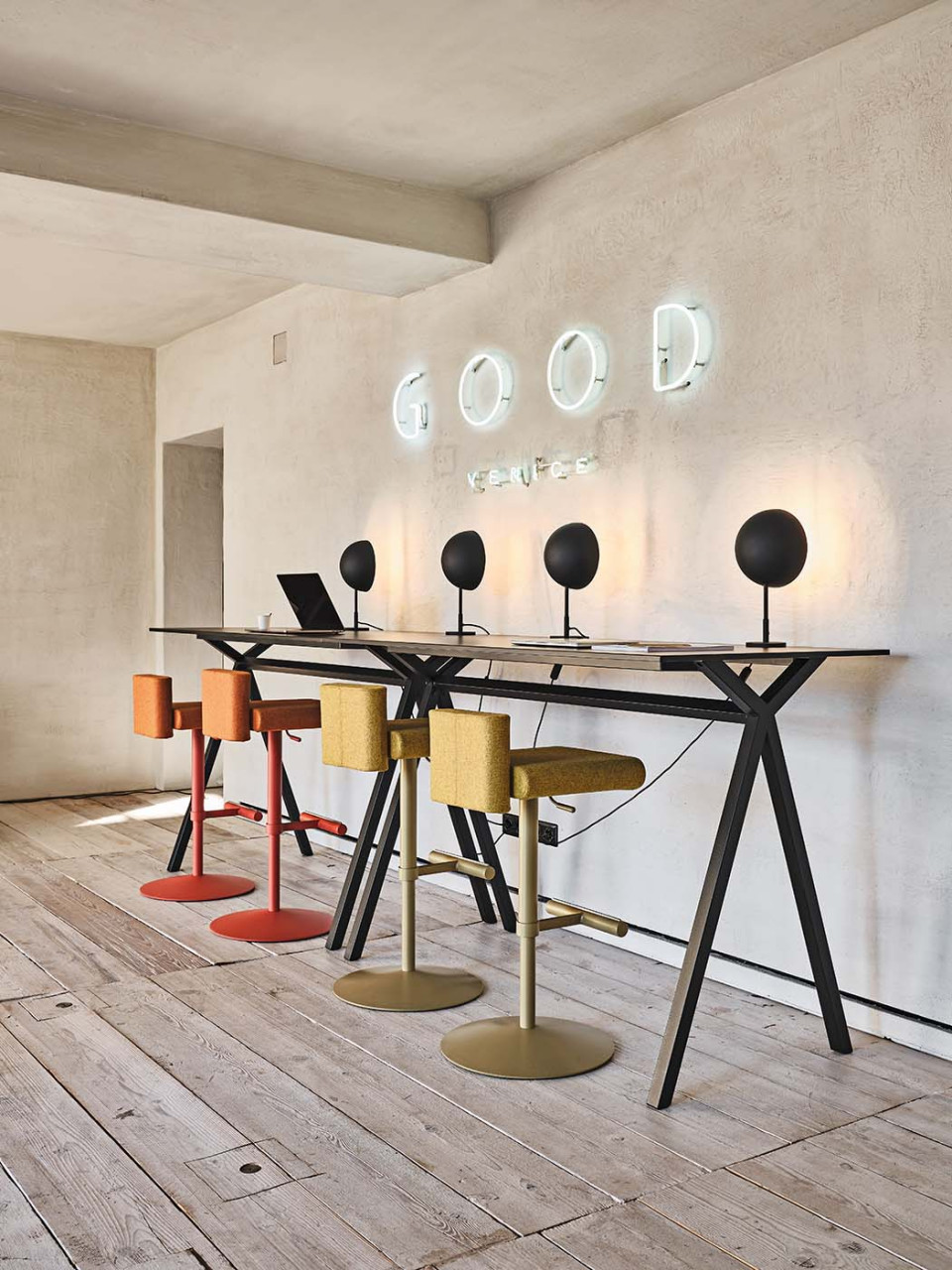 Toy stools in a work space