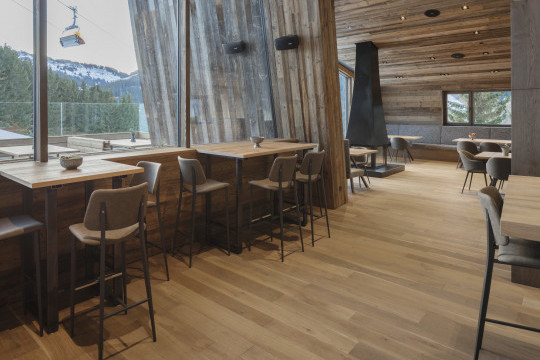 restaurant die deantnerin in austria with joe stools by midj