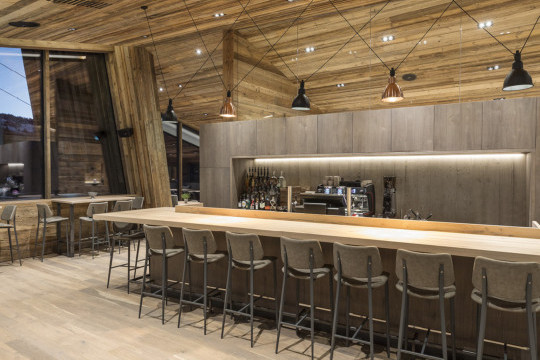 restaurant die deantnerin in austria with joe stools by midj