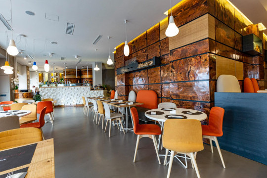Granammare restaurant with design furniture by midj in italy