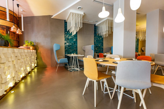 Granammare restaurant with design furniture by midj in italy