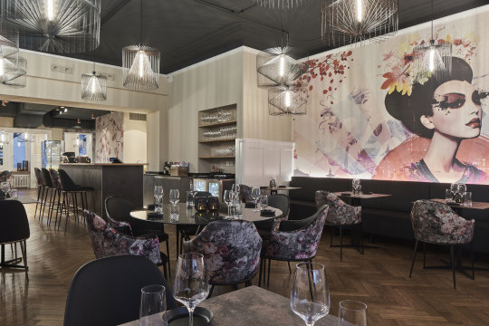 Barfüsser sushi restaurant with Lea collection by Midj