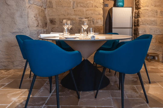 chairs sonny collection and clessidra table by midj at quintessenza restaurant  trani