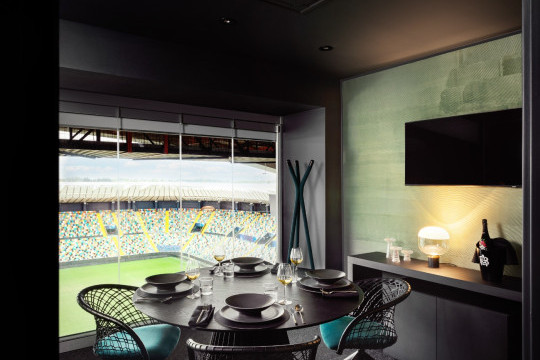 Sky Box Udinese calcio stadium witth MIDJ design products