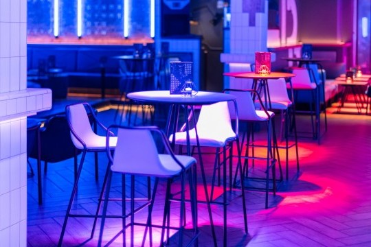 the roxy in london with midj's Ola stools