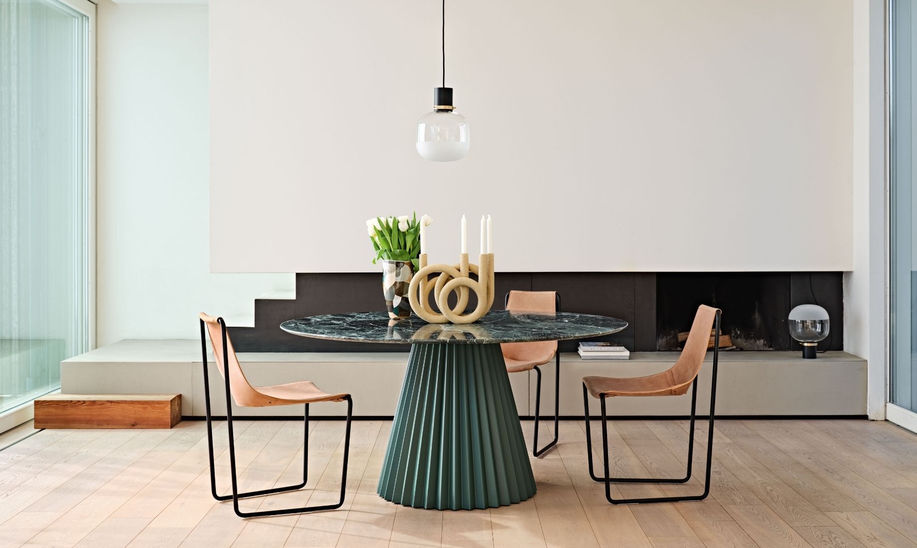 Plissé table collection design Paola Navone for Midj