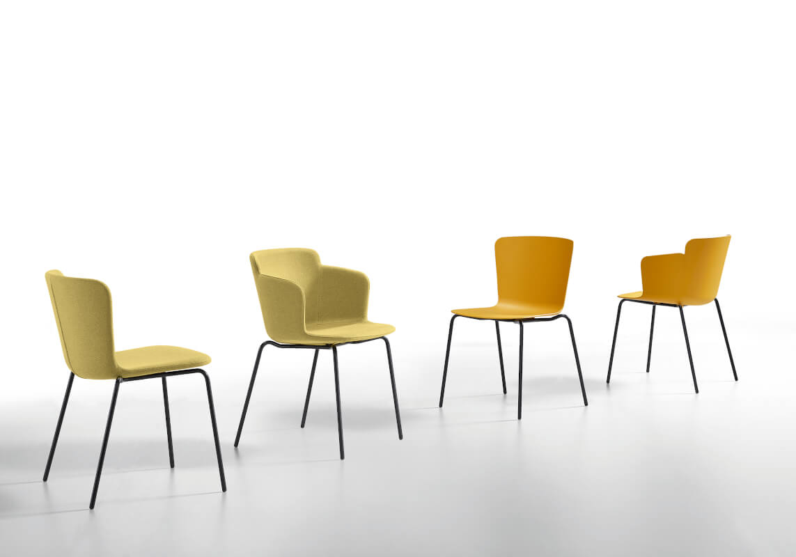 Calla collection with plastic and upholstered seat