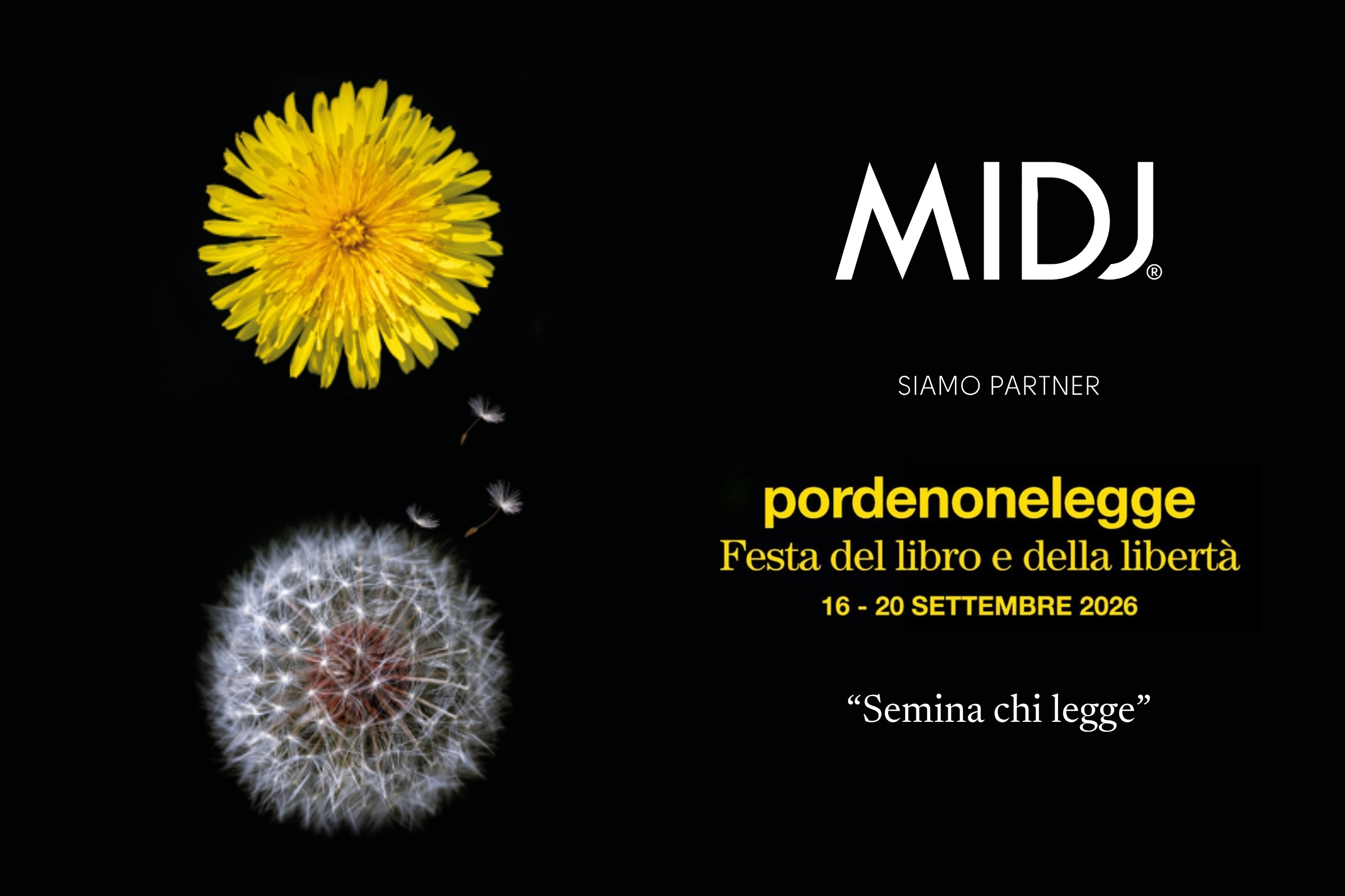 MIDJ partenaire de Pordenonelegge - Festival du livre et de la liberté 2026